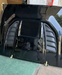 black mopar rubicon hood assembly for a jeep wrangler.