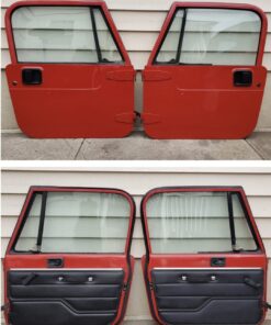 1987-1995 Jeep Wrangler YJ pair of red full hard doors.